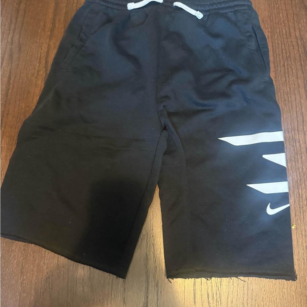 Nike Kids Black Shorts with Gray Logo